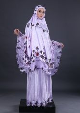 Garsel GMB 5620/3011 Mukena Motif Wanita - Semi Sutra - Modis - Purple Comb
