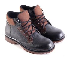Garsel L163 Sepatu Safety Boots Pria - Kulit Super - Bagus (Hitam-Coklat)