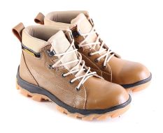 Garsel GRN 2505 Sepatu Safety Boots Pria - Kulit Super - Keren (Cream)