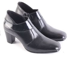 Garsel L607 Sepatu Formal/ Kerja Heels Wanita - Kulit Super - Bagus (Hitam)