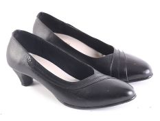 Garsel L609 Sepatu Formal/ Kerja Heels Wanita - Kulit Super - Bagus (Hitam)