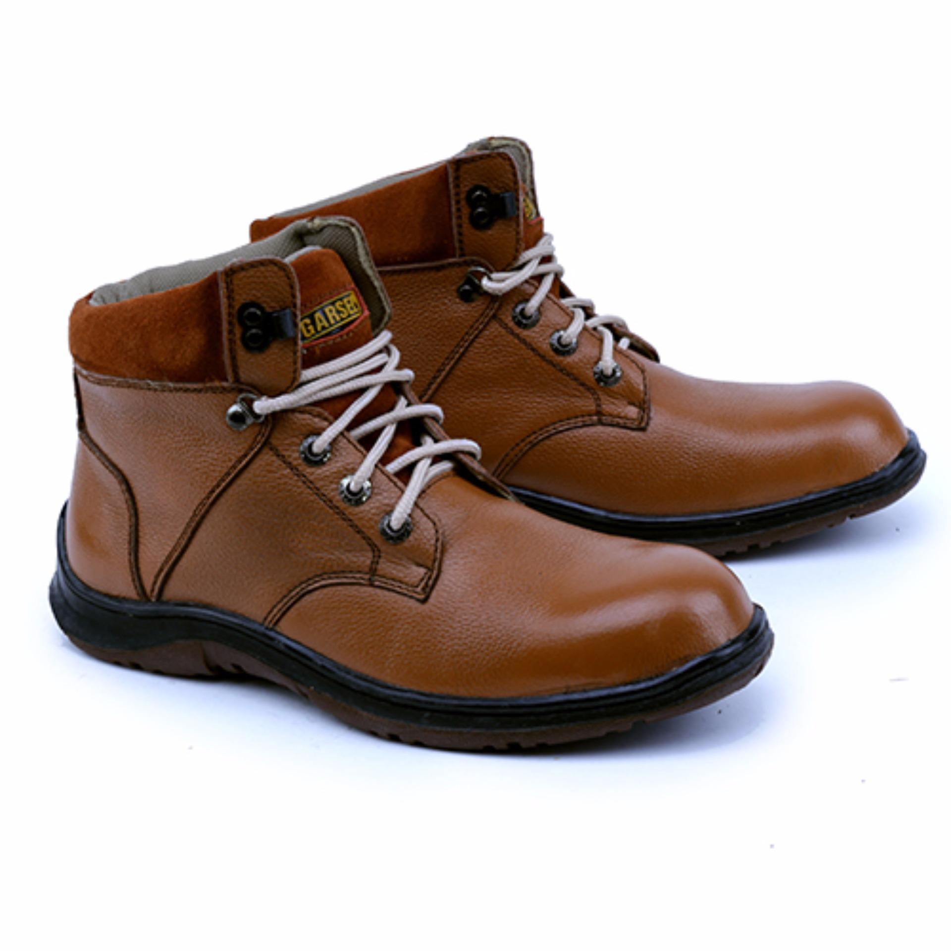 Garsel Sepatu Boots & Safety / Safety Shoes Pria GRN 2502 Bahan Premium Leather