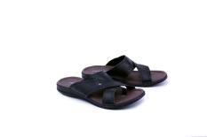 Garsel Shoes GA 3405 Sandal Casual Pria-Leather-Tpr - -New Katalog Murah Keren(Hitam)