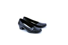 Garsel Shoes GAD 5000 Sepatu Formal / Pantofel Wanita-Leather-Fiber Hak :5 Cm--New Katalog Cantik(Hitam)