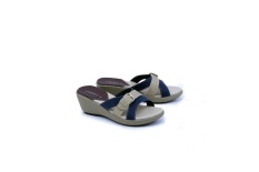 Garsel Shoes GB 8254 Sandal Casual Wanita-Sintetis-Tpr-New Katalog Cantik Dan Modis(Biru Kombinasi)