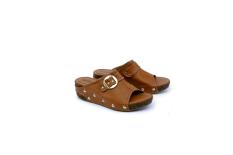 Garsel Shoes GES 8261 Sandal Casual Wanita-Sintetis-Kelom-New Katalog Cantik Dan Modis(Tan)