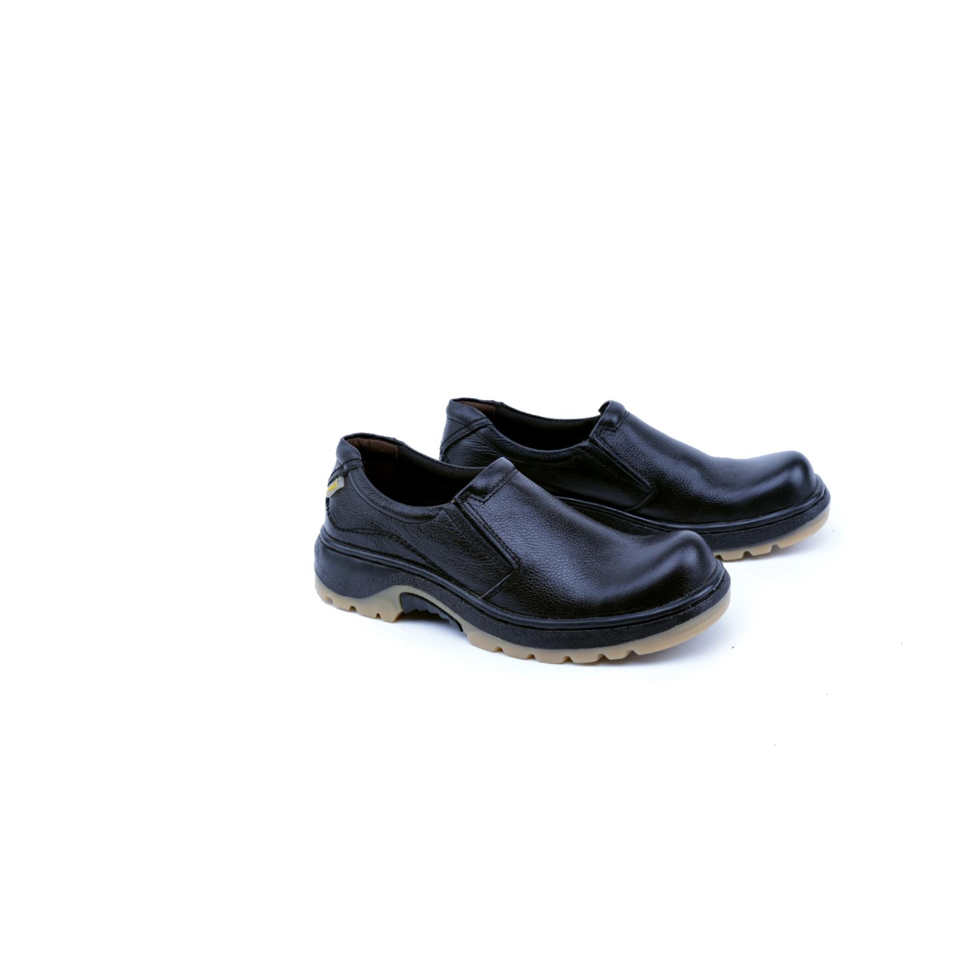 Garsel Shoes GHR 2500 Sepatu Safety Boot Pria-Leather-Tpr - -New Katalog Bagus Kuat(Hitam)