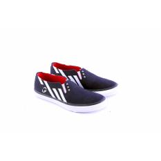 Garsel Shoes GJE 1057 Sepatu Slip On Sneaker Casual Pria-Sintetis-Karet - -New Katalog Gaul(Biru – Hitam)