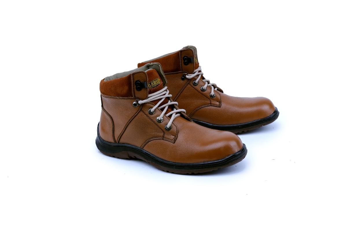Garsel Shoes GRN 2502 Sepatu Safety Boot Pria-Premium Leather-Karet - -New Katalog Bagus Kuat(Tan)