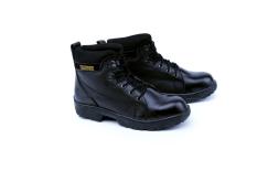 Garsel Shoes GRN 2506 Sepatu Safety Boot Pria-Premium Leather-Karet - -New Katalog Bagus Kuat(Hitam)