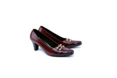 Garsel Shoes GST 5027 Sepatu Formal / Pantofel Wanita-Premium Leather-Fiber Hak :7 Cm--New Katalog Cantik(Maroon)