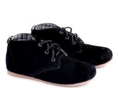 Garucci GNJ 9012 Sepatu Anak Casual Boots Laki-Laki - Suede - Keren (Hitam Kombinasi)