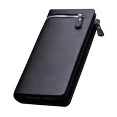 Garuda Business Men's Zipper PU Leather Long Section Multicard Walletpurse Handbag - Hitam