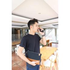 Garuda Clutch Handbag Canvas Kulit - Hitam