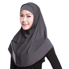 Gauze Kerchief Muslim Jilbab Muslim Syal Islam Wanita Kerchief Yang Hui Kebangsaan Head Cover Abu-abu-Internasional