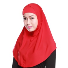 Gauze Kerchief Muslim Jilbab Muslim Syal Islam Wanita Kerchief Yang Hui Kebangsaan Head Cover Merah-Intl