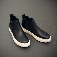 Gaya Jepang Martin Baru Sol Tebal Boots Pendek (Hitam)