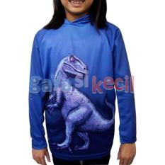 Gaya Si Kecil 1-5 tahun Hoodie Jaket Sweater Anak Cowok Laki Mouth Animal Biru Dinosaurus keren impor