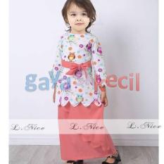 Gaya Si Kecil Setelan baju muslim anak impor L Nice Owl Fuschia Pink muda salem cewek perempuan cantik lucu