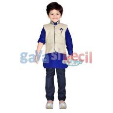 Gaya Si Kecil Setelan Koko Baju Muslim Anak Cowok Laki impor Sensukei branded celana jeans india biru