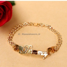 Gelang Nama Lapis Emas - Gelang Wanita ( cetak nama suka-suka)