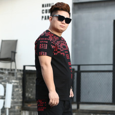 Gemuk Pria Lengan Pendek Baju Dalaman Kaos (Hitam)