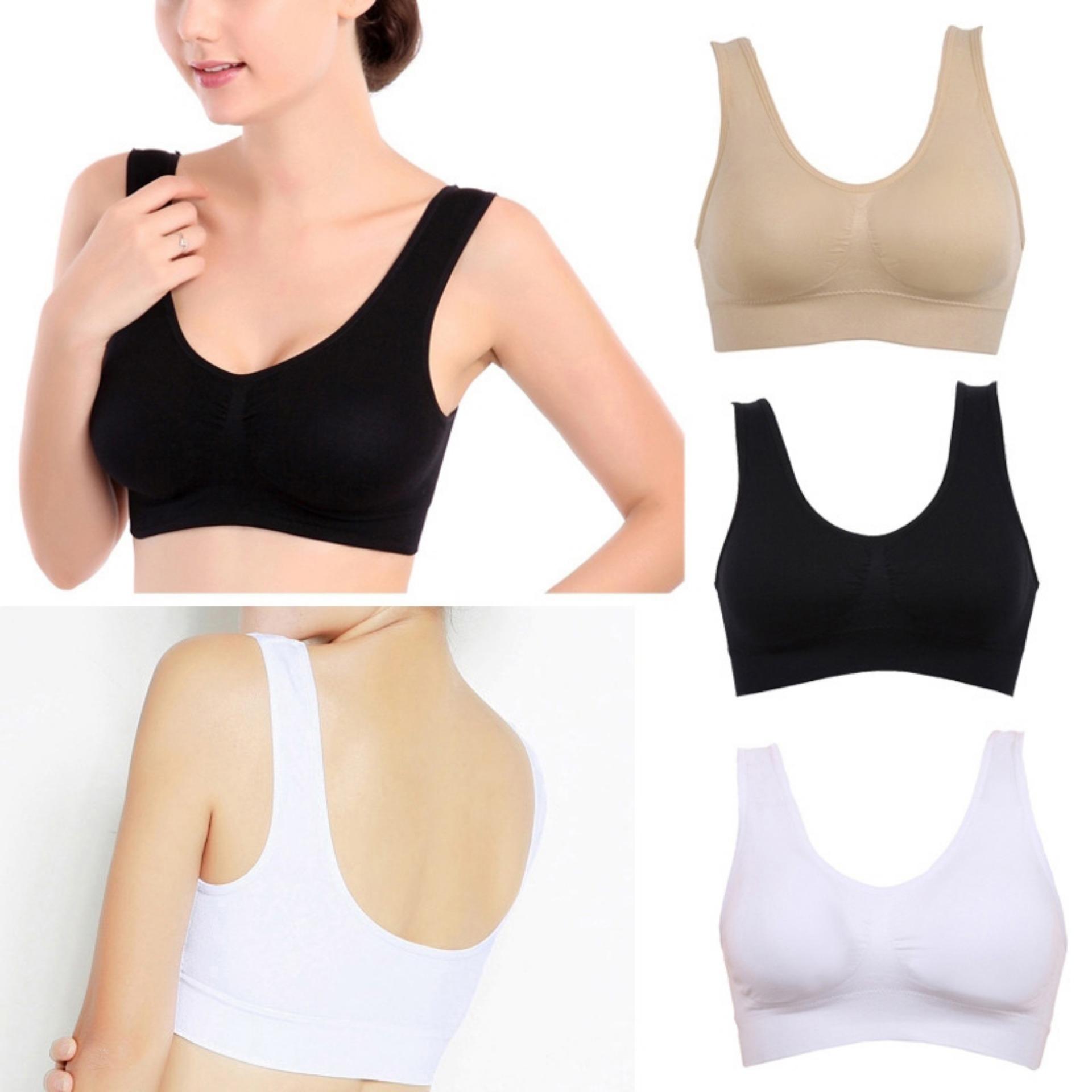 Genie Bra Sporty Isi 3pcs - Pakaian Dalam Wanita Bh Olah Raga Bra Tanpa Kawat - Warna Random