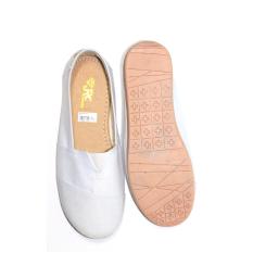 gens sepatu wanita flat shoes slip on putih model wakai