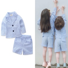 Pria Katun Modis Setelan Lengan Panjang Jas Jaket + Celana Pendek 2 Pcs Uniseks Pakaian Set Bayi Laki-laki Perempuan Keren Pakaian set Tracksuit-Internasional