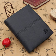 Kulit ASLI Pria Dompet Pemegang Kartu Kredit Bisnis Uang Hadiah Tas Lipat Biru