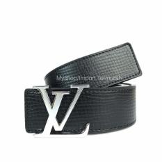 GESPER IKAT PINGGANG KULIT IMPORT PRIA COWO BRANDED | LV 95 BLACK