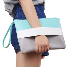 GETEK Wanita Kulit Buatan Paket Ritsleting Tas Tangan Clutch (Putih)-Intl