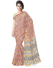 Hadiah Piper Cotton Multocolor Kalamkari Sarees (Panjang: 5.5 MTR)-Intl