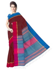 Hadiah Piper Cotton Silk Anggur Bengal Handloom Sarees (Panjang: 5.5 MTR)-Intl