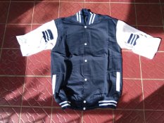 GIGATH Jaket Baseball Pria Lengan Putih - Navy Blue