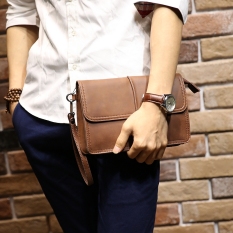 Tas Vintage Warna Simpel Kasual Pria Gaya Korea