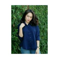 Gio Navy Kemeja Wanita Terbaru Baju Atasan Cewek Kekini Limited