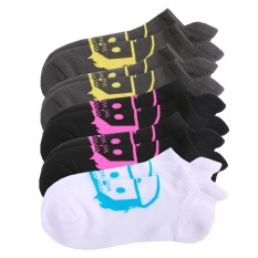 Giordano Jacquard Pakaian Pria Dipasang Gambar Tergelincir Kaus Kaki Pendek Kaos Kaki (01 Putih/Hitam X2/Abu-abu Gelap X2)