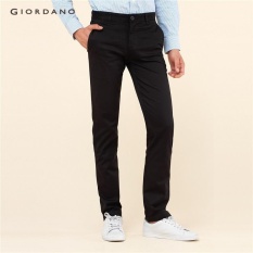 Giordano Men Low-rise Meruncing Khakis 01110583 Hitam-Internasional