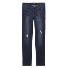 Giordano Sederhana Celana Keelastikan Ramping Jeans (81 Biru Tua)
