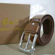 Giorgio Agnelli Belt Original - Ikat Pinggang Kulit Fashion Pria Kulit Asli - GA-777 Coklat