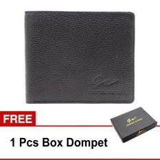 Giorgio Agnelli Dompet kulit asli pria cowo branded original motif jeruk lembut 13117 - GA MIL 916R hitam / black