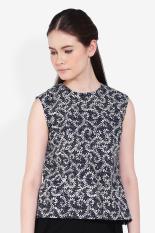 Batik Giriestra Women Clothing Tops Blouses & Shirts Wanita Busana Atasan Blus & Kemeja Black Hitam Batik Diskon discount murah bazaar baju celana fashion brand branded