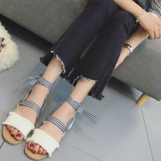 Girlhood Korea Korea Fashion Cross Tali Sandal-Putih-Intl