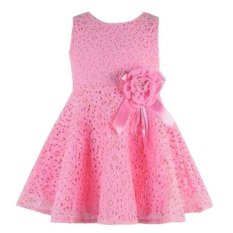 Girls Anak Renda Floral One Piece Gaun Anak Putri Partai Gaun-Intl