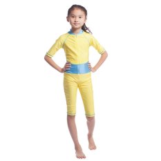 Girls Muslim Arab Swimsuit Swimwear Sederhana Islam Penuh Tertutup Beachwear Bathing Suit-Intl