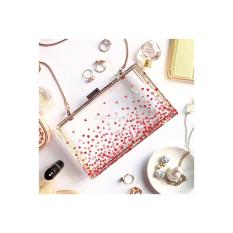 Glass clutch / acrylic clutch / tas pesta list besi katalog Love