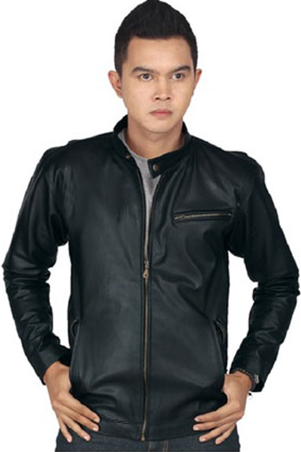 Global Jaket Kulit Pria FPB - Hitam