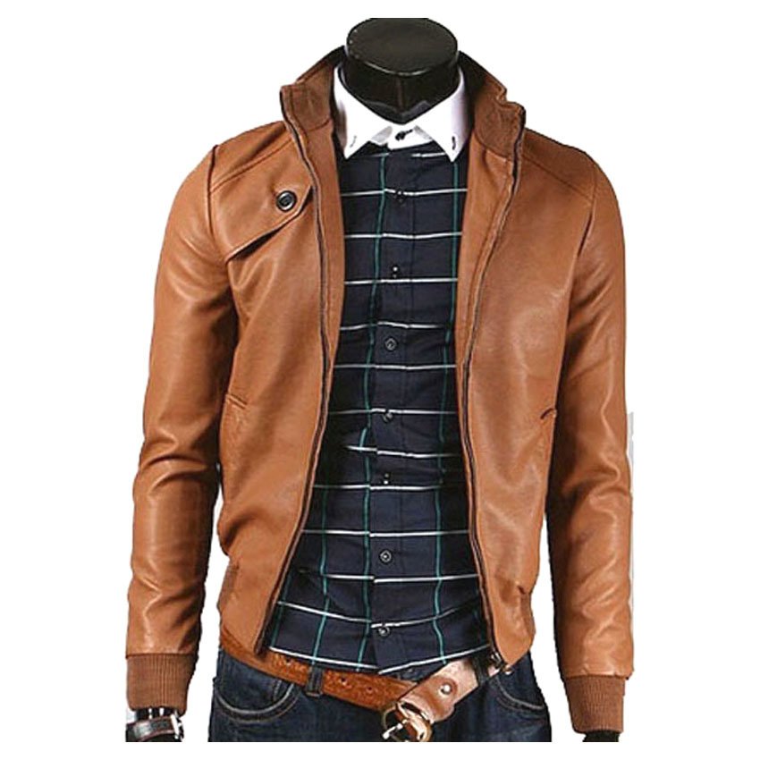 Global Jaket Kulit Pria KR-06 Tan