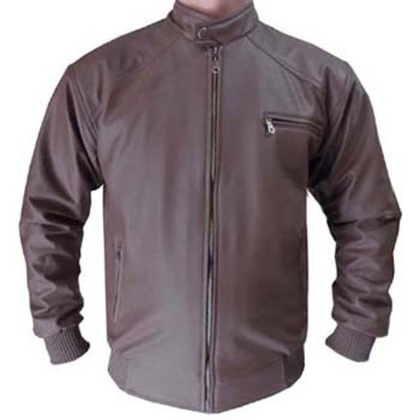 Global Jaket Kulit Pria Style - Cokelat Tua